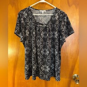 Studio Works Black and White Floral Blouse